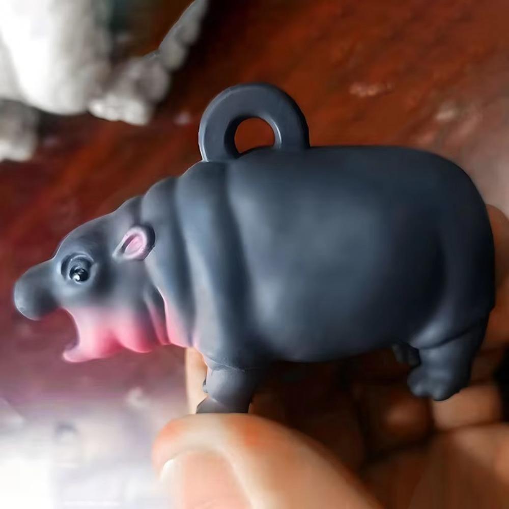 Kawaii Hippo Resin Figurine Pygmy Resin Statue Gifts Hippopotamus Ornaments  for Christmas
