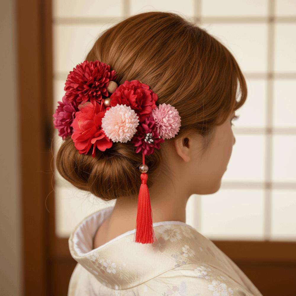 Japanese Style Japanese Kimono Hair Clips Flower Tassels Hair Stick Flower Hair Forks  Girls