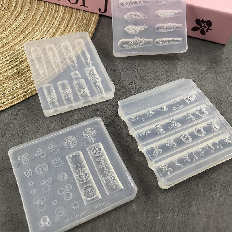 New 1 Piece Kawaii Butterfly Wing Silicone Nails Mold Reusable Templates Stamping 3D DIY Design Nail Art Parts Decorations Tools