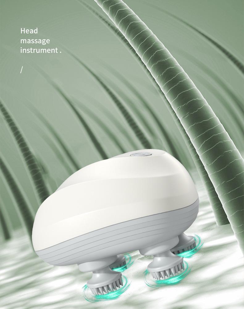 Electric Silicone Scalp Massager - Portable USB Rechargeable Kneading Head and Pet Massager