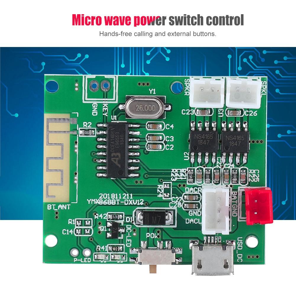 Bluetooth 5.0 2*5W Amplifier Board AUX Audio Input Power Amplifier Board 3.7V 5V