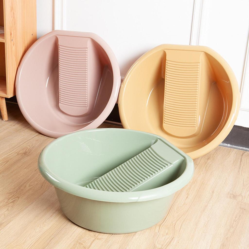 Washboard Basin for Hand Washing Clothes Multipurpose Thickened Household Portable Washing Board for T Shirts Pants Socks