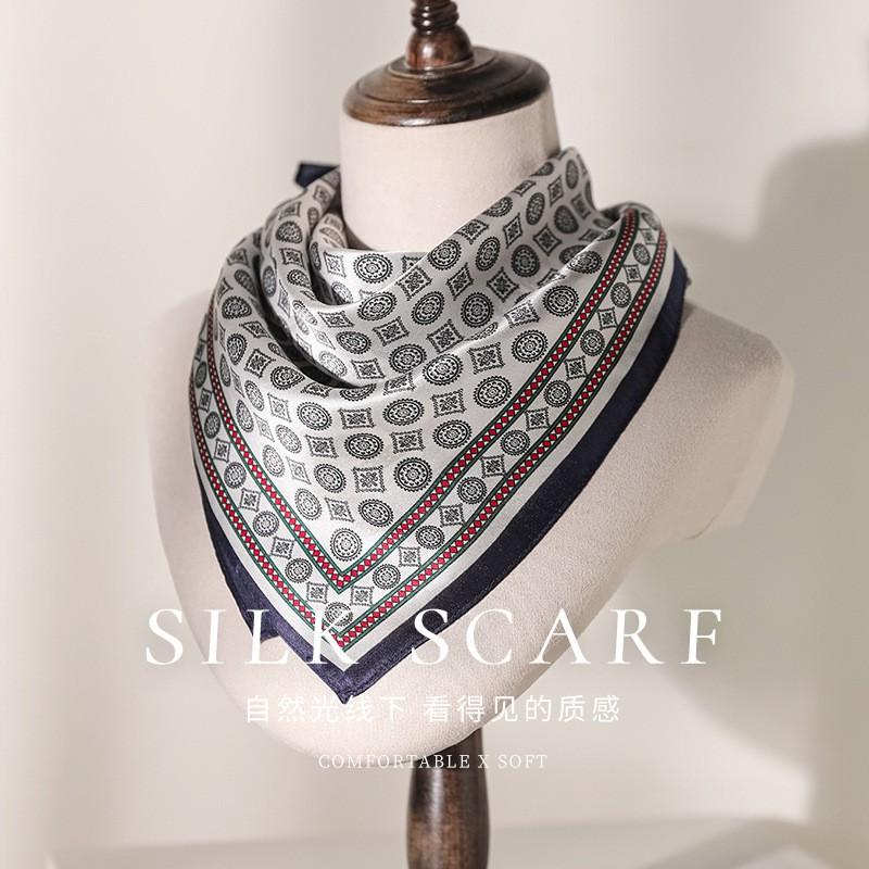 100% Pure Silk Square Scarf 53x53cm Lightweight Elegant Neck Wrap Fashion Styling