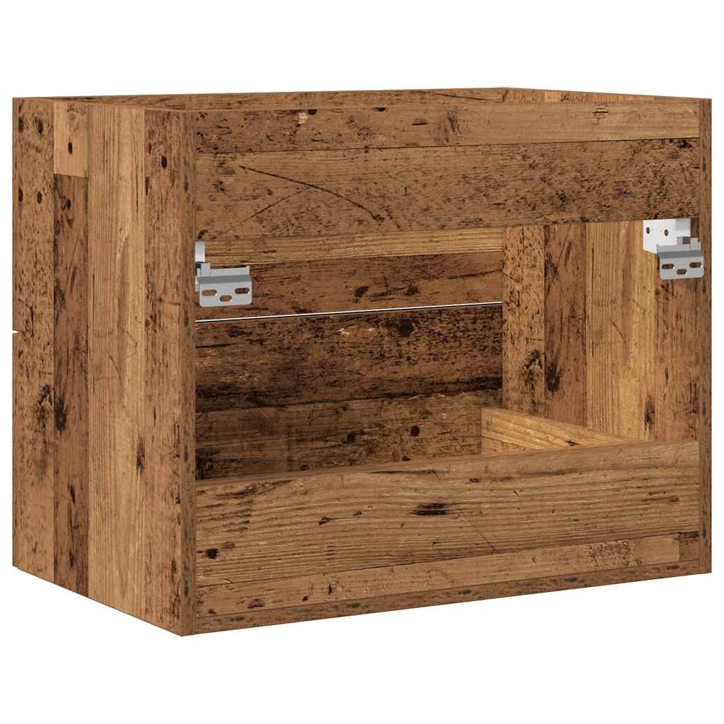 Bathroom Vanity Unit with Rustic Wood Effect 60 X 38.5 X 48 Cm