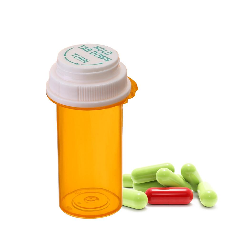 Children's Safety Seal Thumb Press Bottle, Food Grade PP Plastic, Small Square Medicine Storage