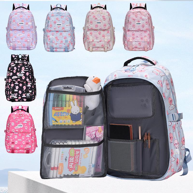 Women's Multi-Function Large Capacity Backpack Cartoon Print Student Schoolbag
