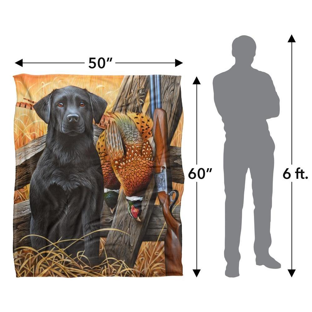 JQ Licensing Jg-Jp Silky Black Labrador Supersoft Blanket