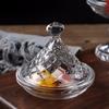 Transparent Glass Dessert Plate with Cover Tasting Plate High Footed Cake Plates Display Tray Cake Glass Cover Dim Sum Dish Bowl