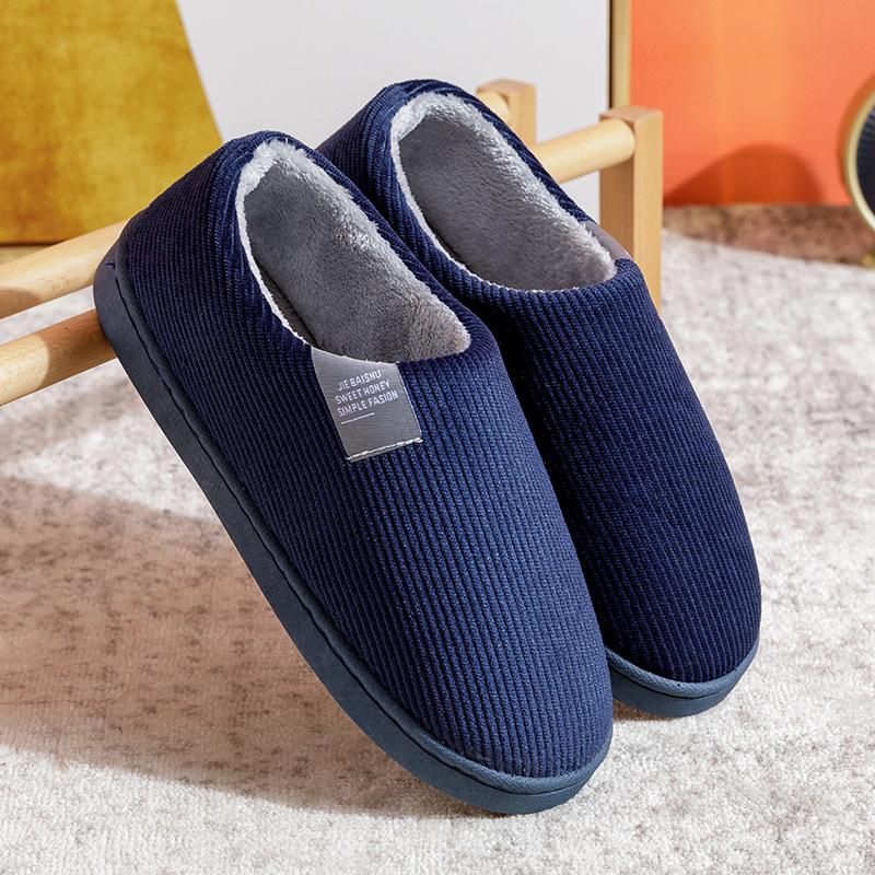 Bag heel cotton slippers women's autumn and winter couple indoor household thick-soled warm home non-slip plush confinement shoes men