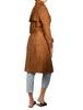 Genuine Casual Stylish Soft New Women Trench Coat Brown Suede Handmade Lambskin