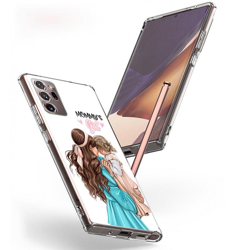 Mom Baby Girls Phone Case For Samsung Galaxy S24 S25 Edge S26 Ultra S23 S22 S21 Plus S20 FE + Personalized Print Cover Galaxy S2