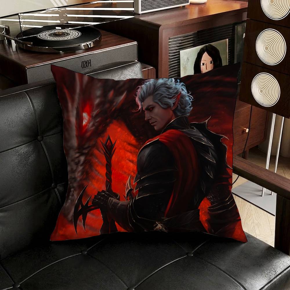 BBaldurs GGate  Astarion Pillow Case Square DoubleSided Printing Short Plush Sofa Cushion Cover Bedroom Bedside Pillow