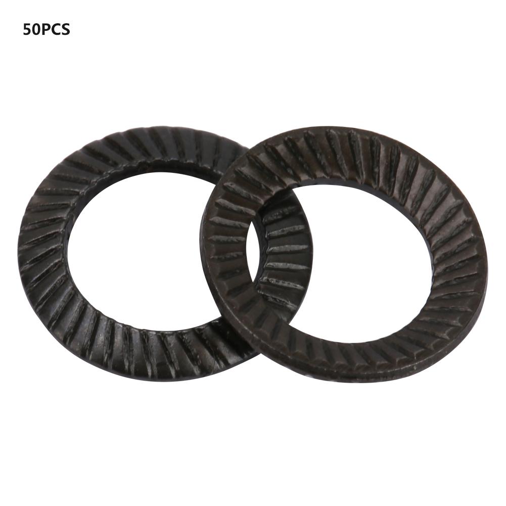 

50 шт. Стальные ребристые стопорные шайбы, прокладки, шайбы, противоскользящие прокладки с двусторонними ребрами (М5)