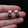 Trendy White Natural Pearl Woman Earrings,Wedding Bridal Fresh Water Pearl Earrings Silver 925 Jewelry Annniversary Gift Black