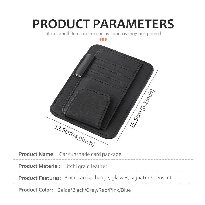 JOT2 Car Sun Visor Organizer Multi-Pocket Auto Interior Universal For Jeep Renegade Compass Wrangler Grand Cherokee Car Accessories