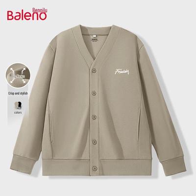Baleno Men's V-Neck Letter Print Button Cardigan