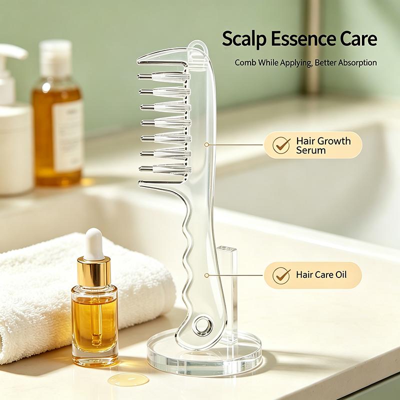 Compact Essential Oil Infusion Hair Comb 1Pcs Scalp Massage Oil Applicator Brush for Travel Home Salon Use