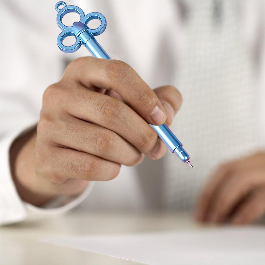 6ks Vintage gelové inkoustové pero ve tvaru klíče Novinka psací pera pro děti Studentská hra Plničky do punčoch s odměnou 0,38 mm