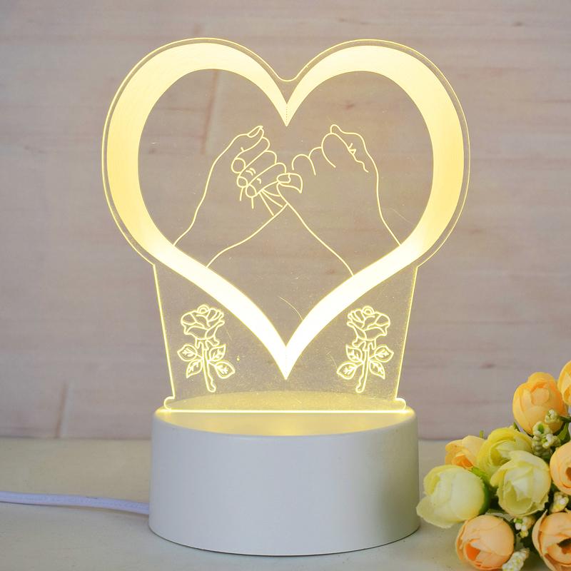 Customize Acrylic 3D Illusion LED Warm White Night Light for Living Room Kids Bedroom Decorative Lamp with USB Power