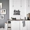 Black Metal Bathroom Sign Wash Your Hands Rustic Wall Decor Functional Reminder Art Festival Statue Decoration