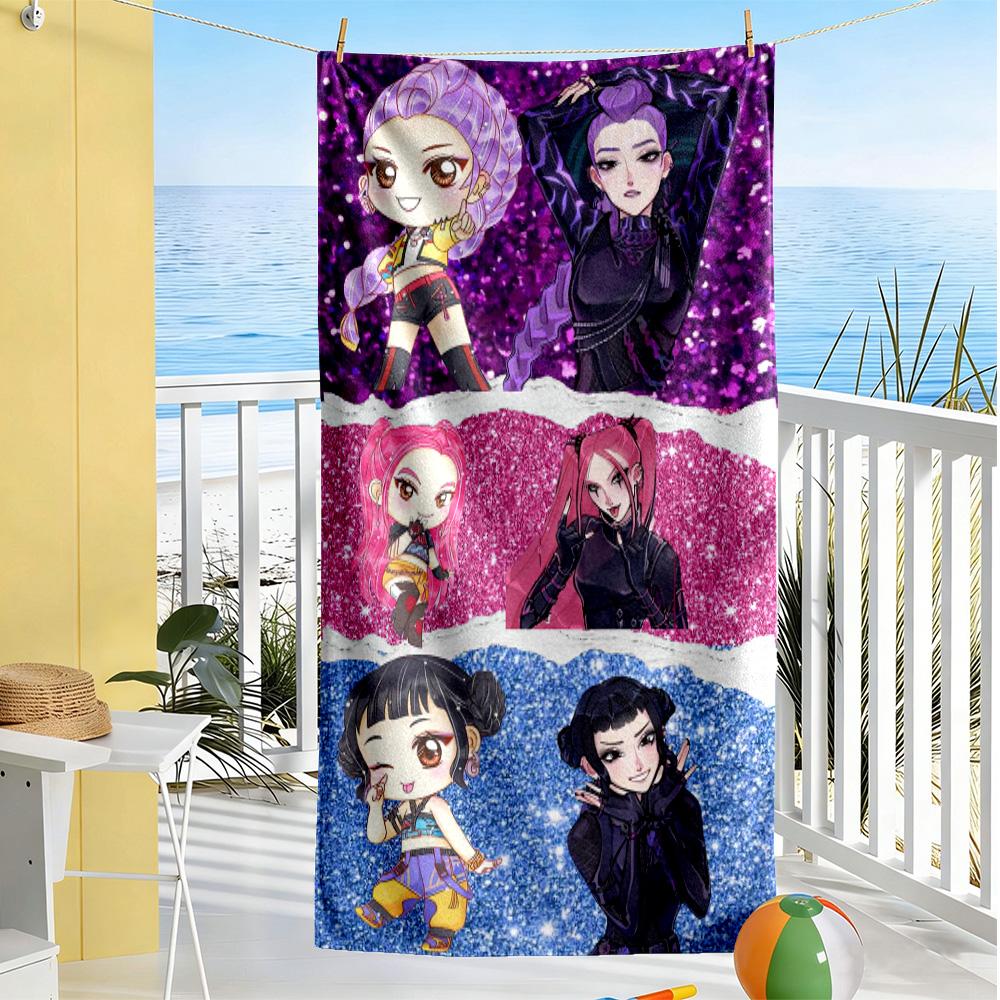 Demon Hunter Girls 1 Beach Towel Soft Durable Quick-Dry Comfortable Lightweight Portable for Swimming,Beach,Camping, Travel