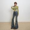 American retro low-rise Spice Girl flared pants nostalgic micro-elastic autumn and winter versatile slim and thin jeans women