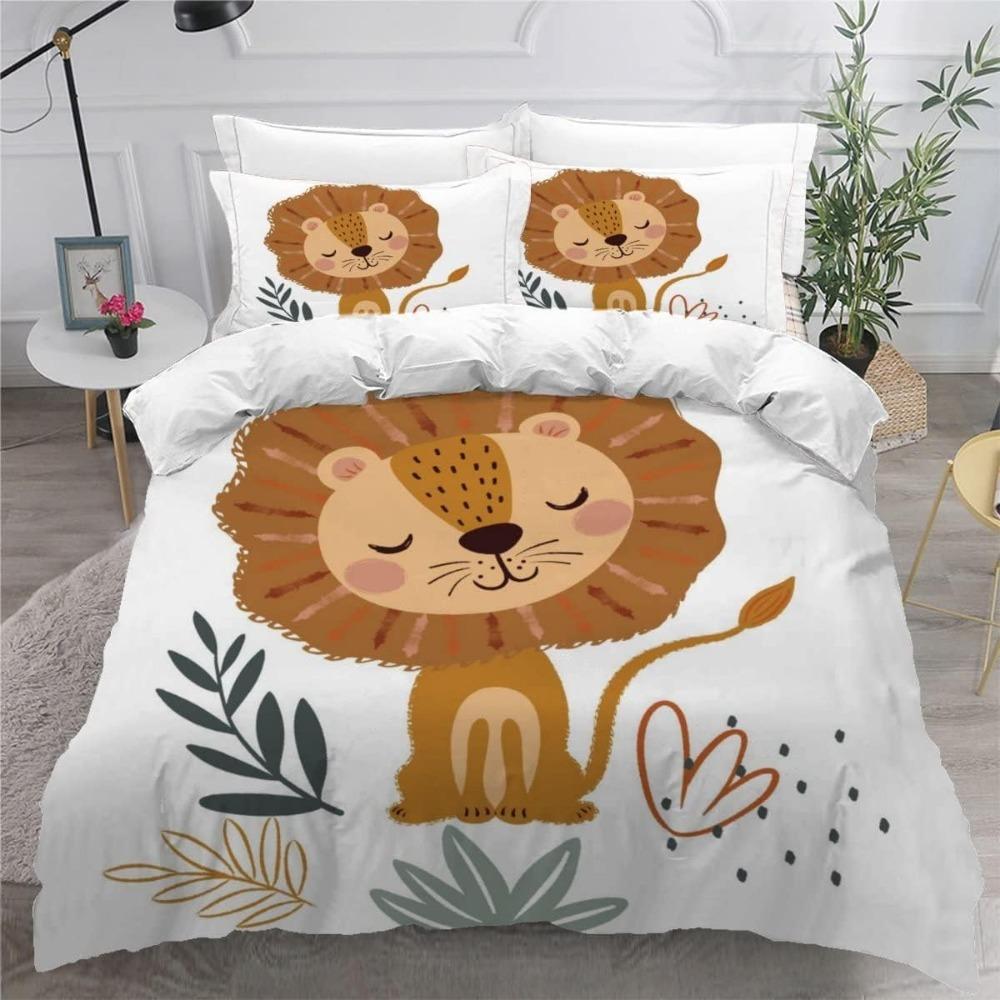 Cute Turtle Children's Bed Cartoon Animal Soft Microfiber Duvet Cover with Zipper Boy and Girl Bedding Set Adult Bedding