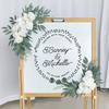 2pcs Artificial Wedding Flowers Hanging Garland Welcome Sign Backdrop Party Decoration Arches Fake Flowers Window Display Floral