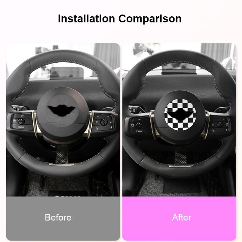 Leather Car Styling Steering Wheel Stickers For Mini Countryman U25 F65 F66 F67 Cooper S E SE J01 EV 2025 2025 3D Dedicated