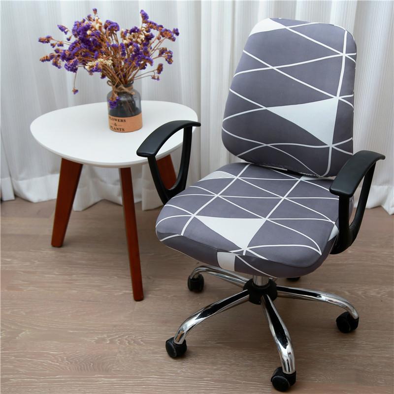 Printed Stretch Split Seat Cushion Cover Soft Stretchy Computer Sectional Chair Covers Home Decor Rotating Lift Office Dining Chair Protectors