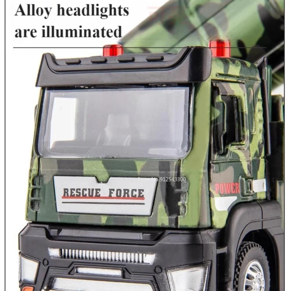 1:32 Missile Rocket Launcher Truck Drone Launch Car Model Toy Military Vehicle Sound Light Pull Back Models Kids Presents