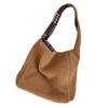 Small Fresh Plaid Double-sided Back Plush Women's Shoulder Bags Simple Solid Color Ladies Handbag Large Capacity Female Tote Bag