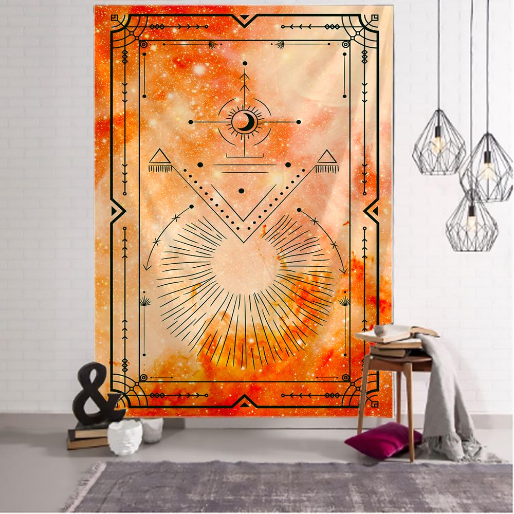 Witchcraft Tarot Tapestry Wall Hanging Colorful Sun Moon Starry Universe Psychedelic Tapiz Witchcraft Wall Cloth Tapestry