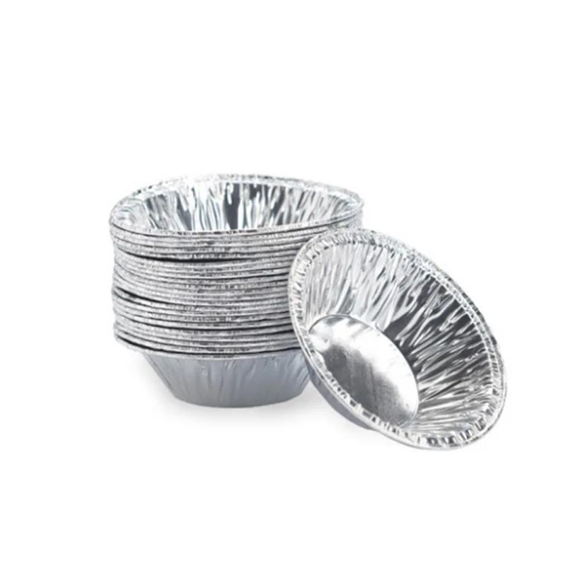 100Pcs Disposable Egg Tart Molds Aluminum Foil Cupcake Mold Cake Cookie Mold Kitchen Bakeware Tools for Tart Pie Baking Cooking