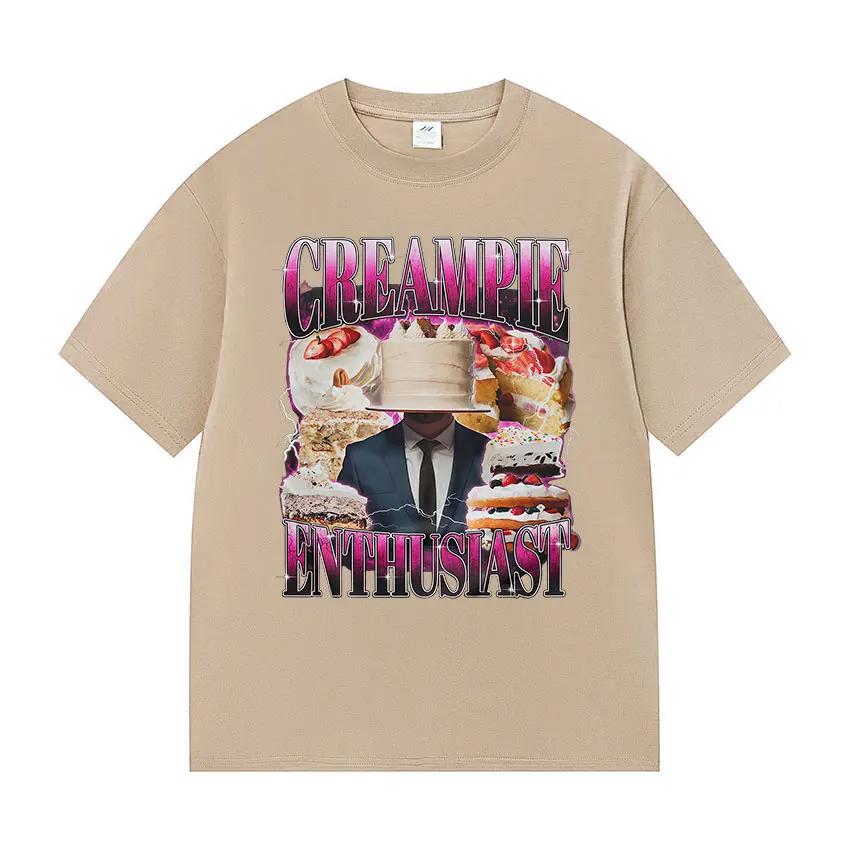 Funny Dessert Inappropriate Meme Design T-shirt Funny Foodies Style Short Sleeve Unisex High Quality Cotton T-shirt Tops