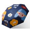 Three-fold hand-opened fashionable simple weather and rain parasol folding dual-purpose cartoon vinyl sunscreen umbrella