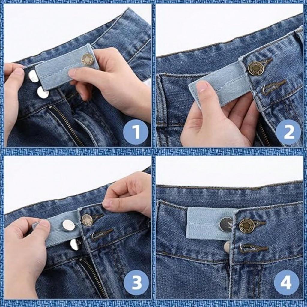 1-4pcs Pant Extender Button Unisex Skirt Trousers Jeans Waist Expander Waist Band Extender Button Pant Elastic Extender Buckle