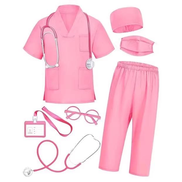 Children Doctor Role Play Set White Coat Nurse Costume Dress Up Pretend Play Toy