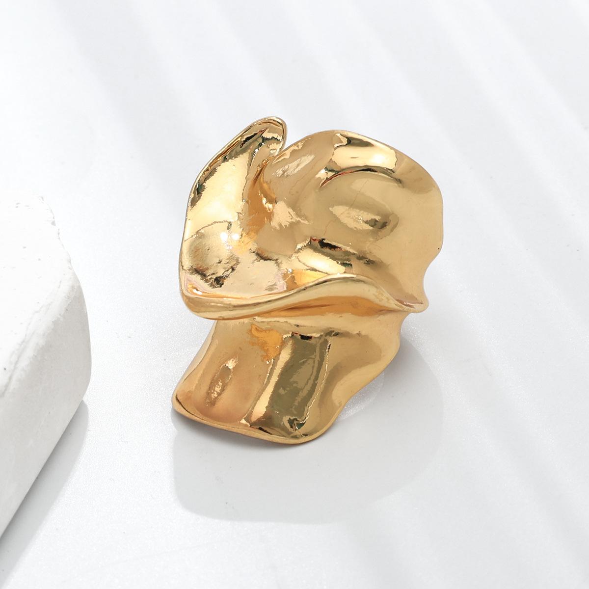 

Exaggerated Heavy Industry Design Sense Zinc Alloy Smooth Surface Bracelet Geometric Personality Wide Women s Bracelet Ring