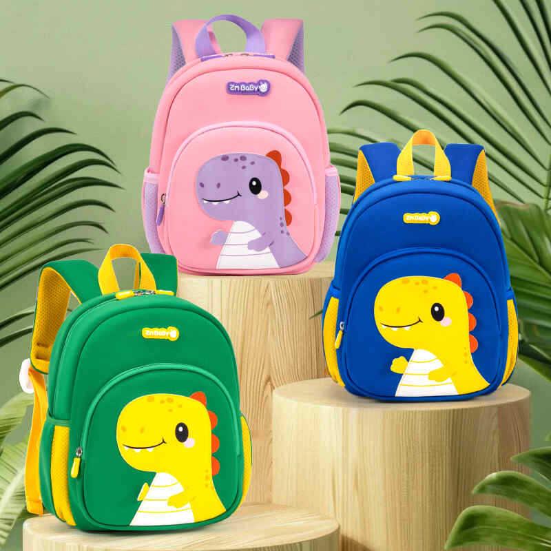  New Dinosaur Kindergarten Backpack Cartoon Cute Boys and Girls Mini Children's Double Shoulder Backpack Baby Backpack