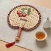 Creative Ancient-Style Hand-Cranked Fan Embroidered Traditional Handmade Fan Decorative Cattail Fan Summer