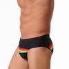 Men's  Fashion Sexy Swim Brief Sexy Stripes UXH Brand Swimsuit for Men Surfing Swimwear Beach Shorts