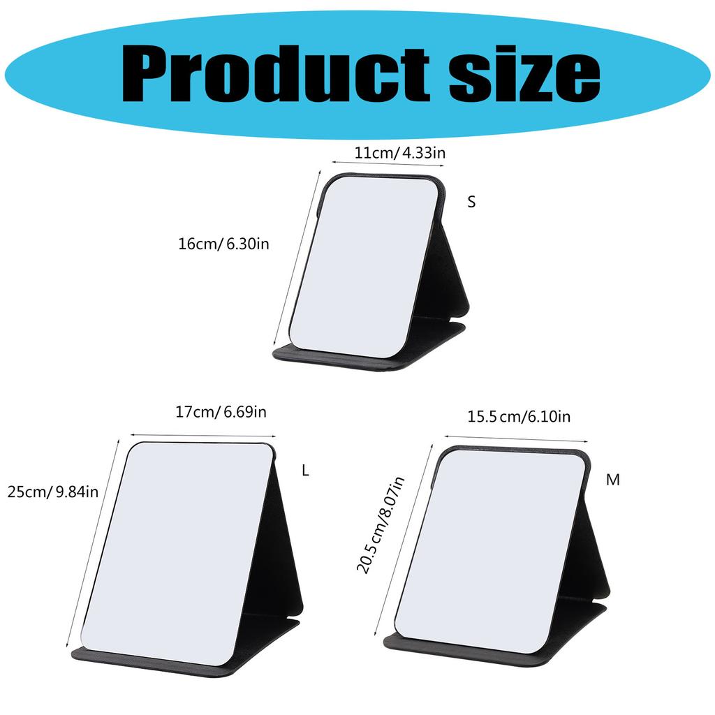 Portable Foldable Beauty Mirror Convenient To Transport Standing Vanity Mirror 3 Size Options For Home Office Use