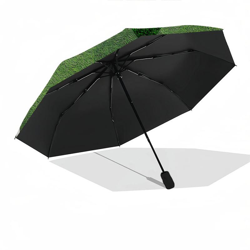 1 Stück Automatischer Faltregenschirm mit Fußball-Design, Tragbares Dreifach-Falt-Design, 8-Rippen-Eisenrahmen, Outdoor, Ideales Geschenk für Fans, Reisende, Täglichen Gebrauch