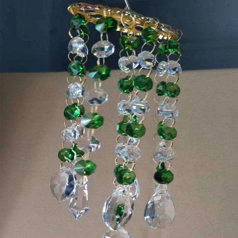Красочный семицветный хрустальный колокольчик ветра, украшение, зеленый Bubble Wrapped 220g зелёный