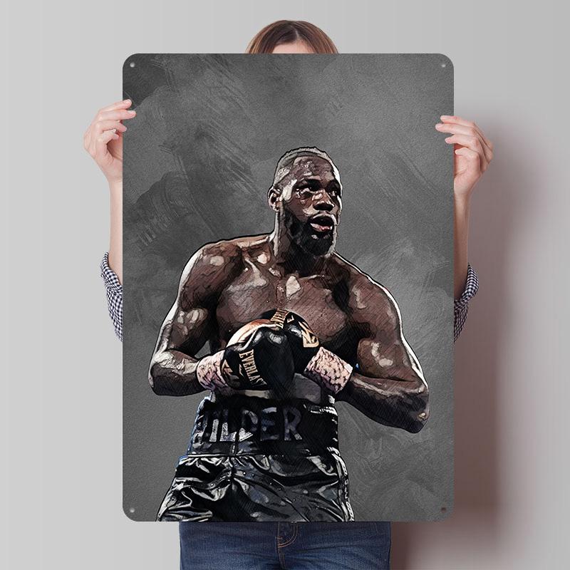 Deontay Wilder Boxer Metal Posters Custom Vintage Metal Signs Wall Art Tin Plaque for Man Cave Bedroom Decorations Home Decor