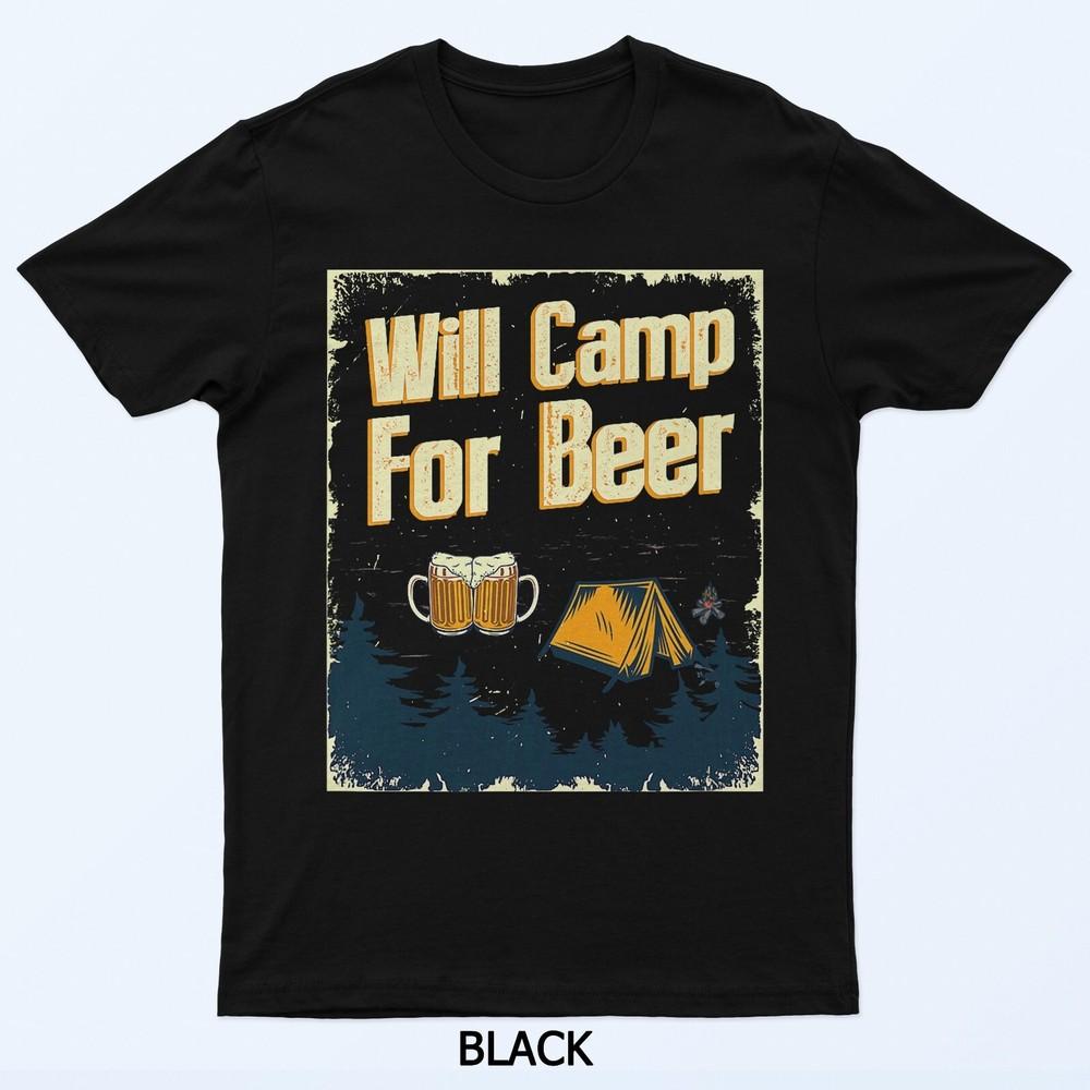 Funny Beer Lover Drink Graphic Men's Gift Humor BBQ Camping T-Shirt