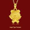 Gold-Plated Brass Zodiac Tiger Pendant Necklace - Year of the Tiger