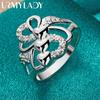 Anillo de plata de ley 925 con tres corazones 7 8 9 10 para mujer, joyería con dijes de moda