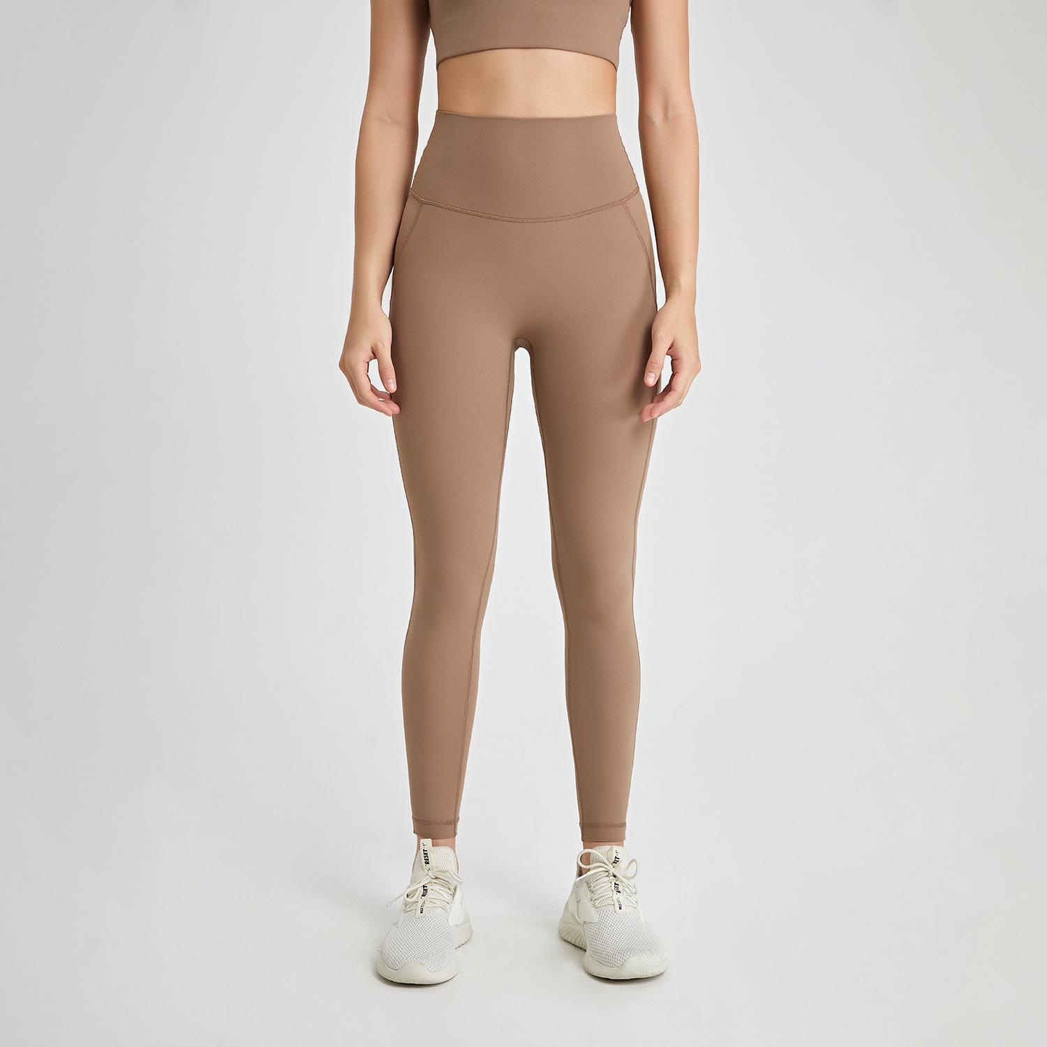 

Jiu Yi Seamless Back Pocket Yoga Pants - Nude Feel for Peach Butt Fitness S